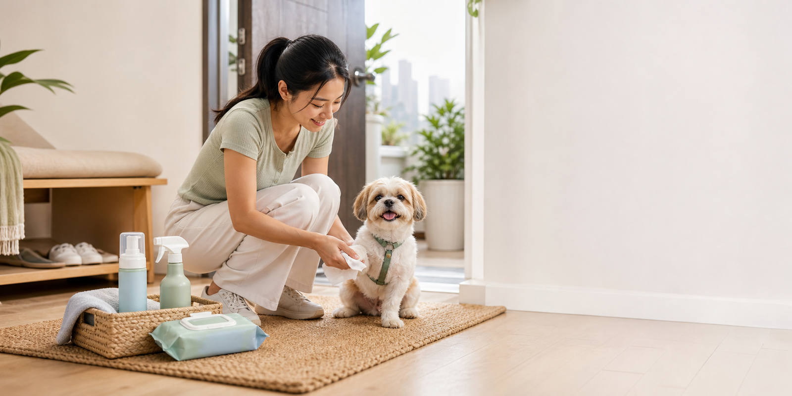 Sandpoli customer review paw cleaning scene